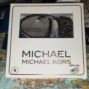 Michael kors baby shoes silver never worn